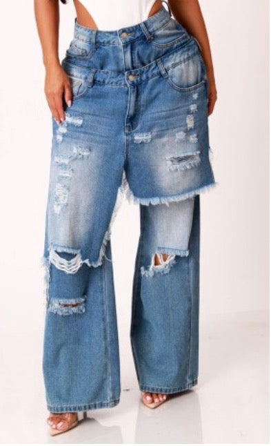 DEMI DOUBLE SKIRT JEANS