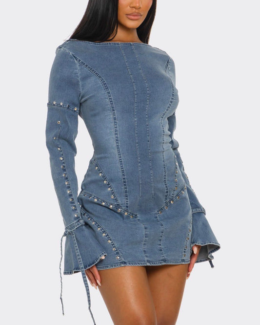 WARRIOR CUFF DENIM DRESS