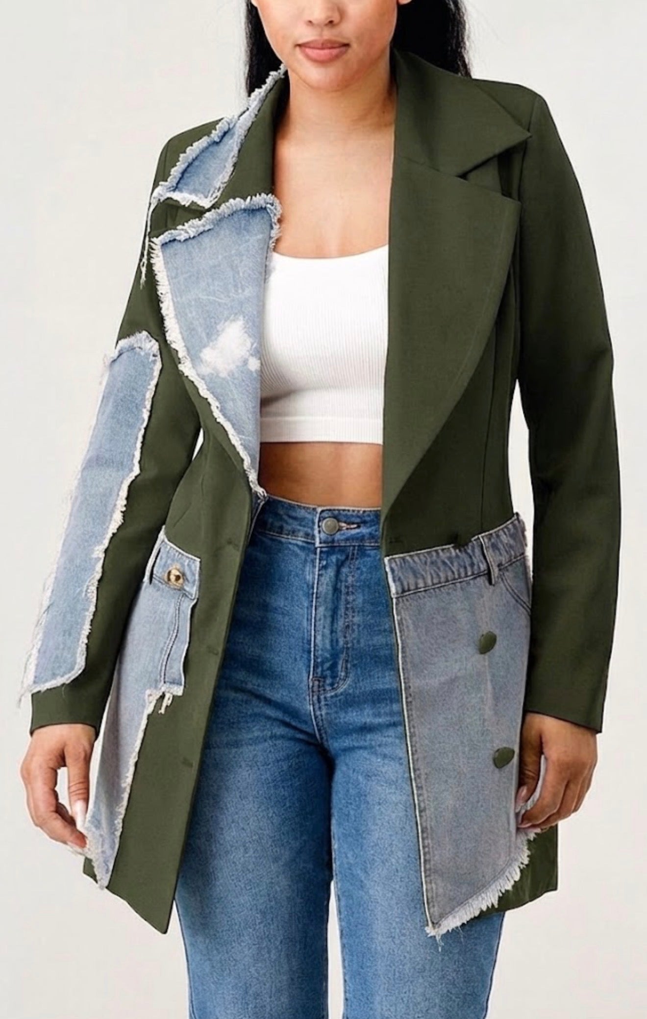 MIXED MEDIA DEMI BLAZER