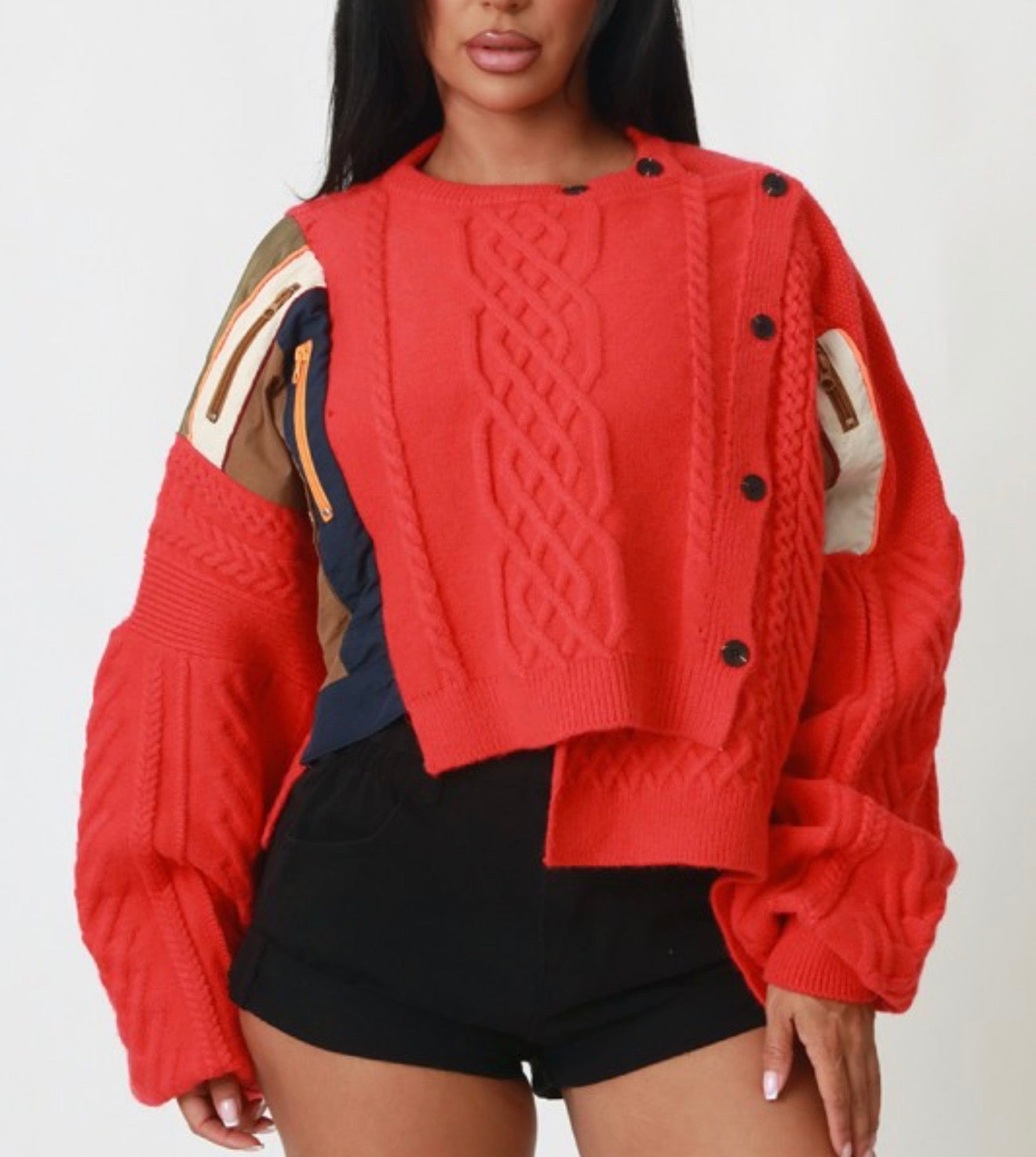 ASYMMETRIC PATCHWORK SWEATER