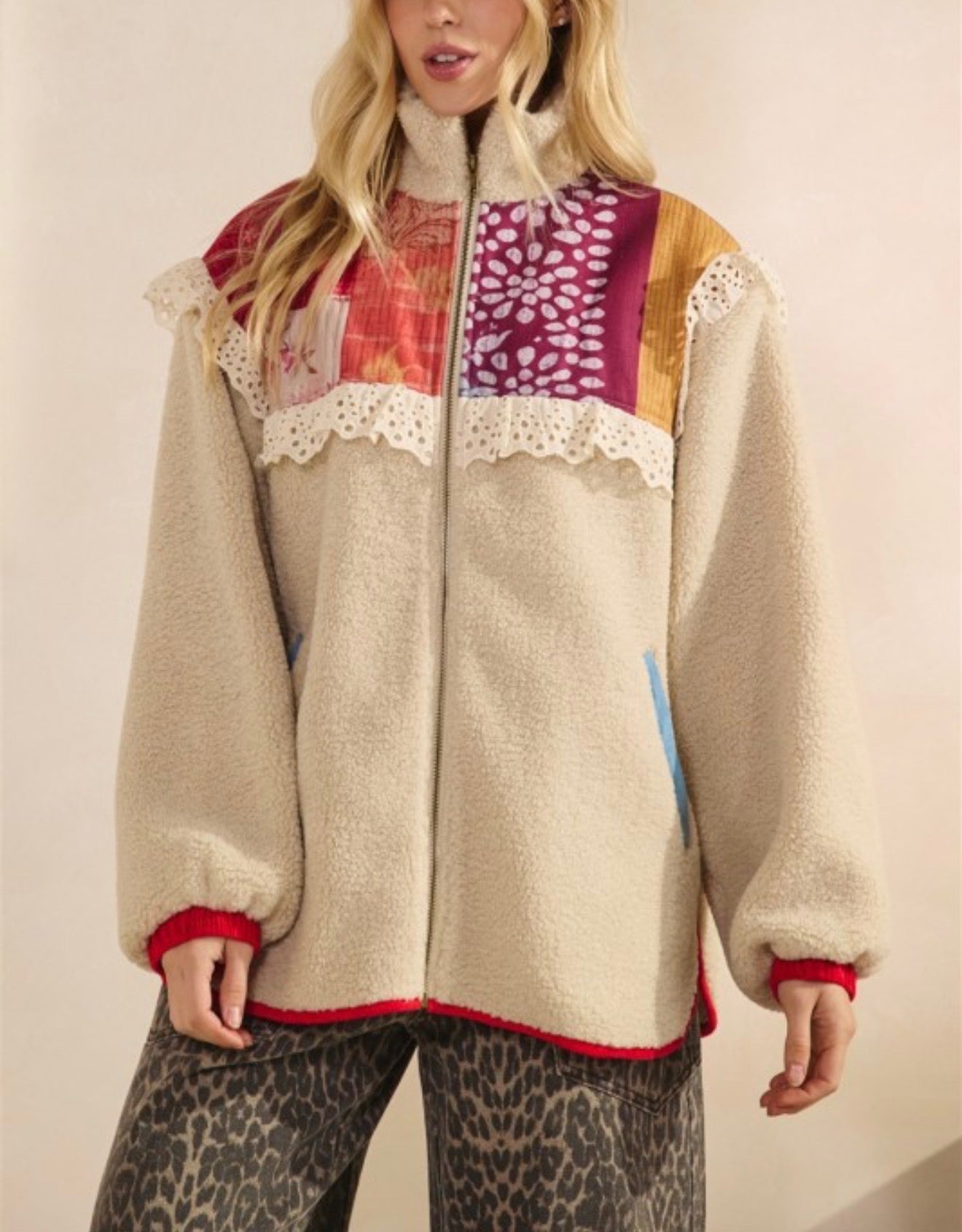 BOHO QUILT ZIP UP
