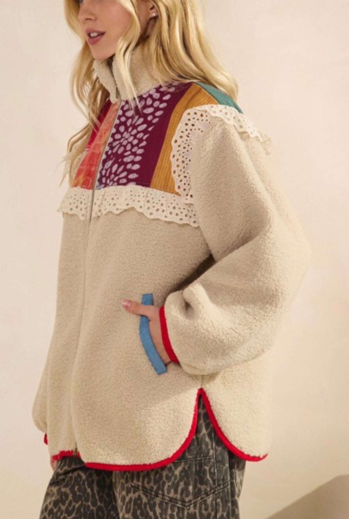 BOHO QUILT ZIP UP